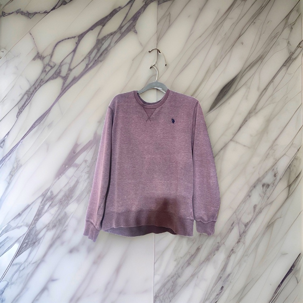 Polo Sweatshirt, Medium, Burgundy/Purple
